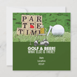 Invitation Soirée de golf, golf et bière Citation amusante po