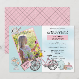 Invitation Soirée de graduation pour fille photo élémentaire