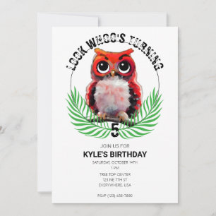 Invitation Soirée de hibou longue fête d'anniversaire
