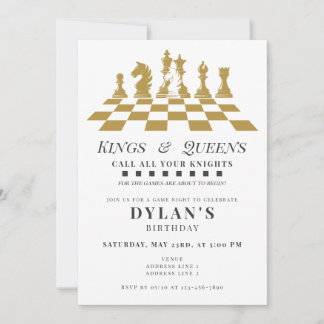 Invitation Soirée de jeu d'échecs Appelez vos chevaliers Fête