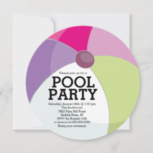 Invitation Soirée de la piscine de plage Cute