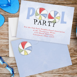Invitation Soirée de la piscine d'été Cute personnalisée