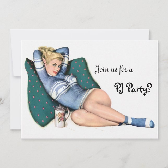 Invitation Soirée de la rétro Girl's Slepover PJ Party (Devant)