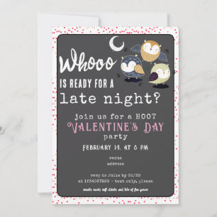 Invitation Soirée de la Saint-Valentin Thème Nuit Oiseau de N