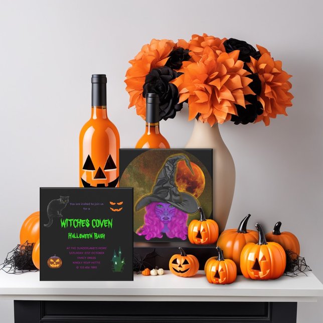 Invitation Soirée de la sorcière de Halloween (Créateur téléchargé)