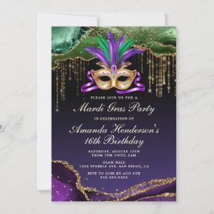 Invitation Soirée de Mardi Gras Masqué