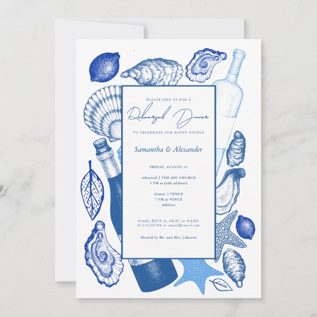 Invitation Soirée de Mariage des huîtres (Devant)