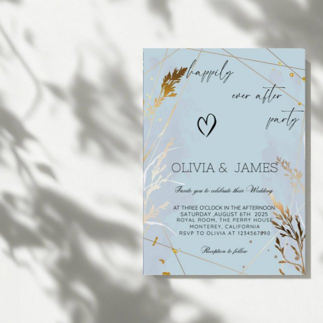 Invitation Soirée de mariage élégante "Heureusement toujours  (Créateur téléchargé)