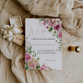 Invitation Soirée de mariage florale "We Do"