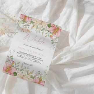 Invitation Soirée de mariage florale "We Do"
