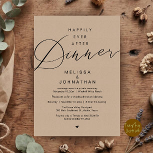 Invitation Soirée de Mariage Happily Ever After