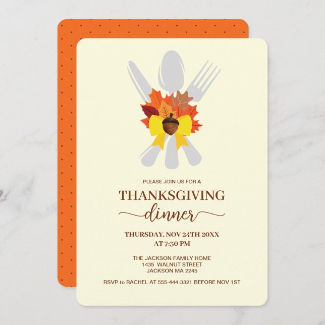 Invitation Soirée de moisson de Thanksgiving (Devant / Derrière)