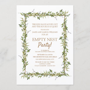 Invitation Soirée de nid vierge Feuille verte moderne