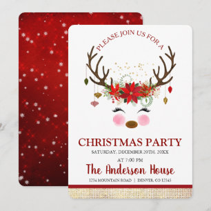 Invitation Soirée de Noël à Reindeer