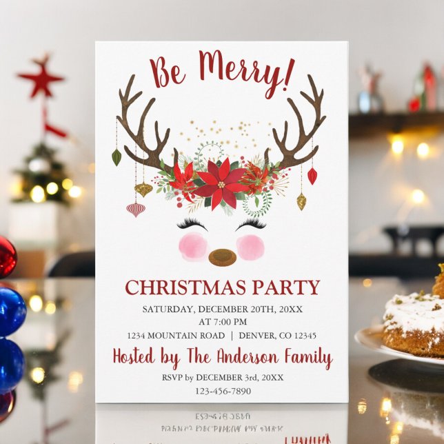 Invitation Soirée de Noël à Reindeer (Créateur téléchargé)