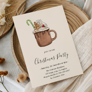 Invitation Soirée de Noël au cacao chaud élégant