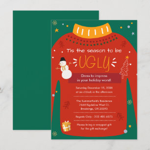 Invitation Soirée de Noël au pull moche moderne
