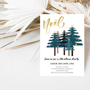 Invitation Soirée de Noël aux arbres élégants