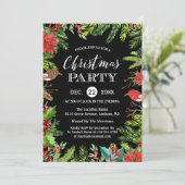 Invitation Soirée de Noël | Baies et pins rustiques (Debout devant)