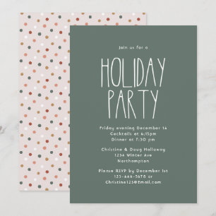 Invitation Soirée de Noël Boho Polka Dot
