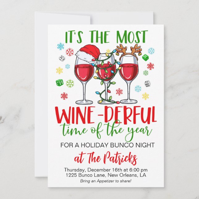 Invitation Soirée de Noël Bunco (Devant)