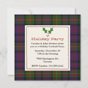 Invitation Soirée de Noël Carnegie Tartan