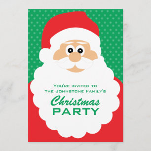 Invitation Soirée de Noël Cartoon Père Noël