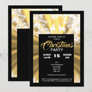 Invitation Soirée de Noël dans les bois du pays d'or et de no