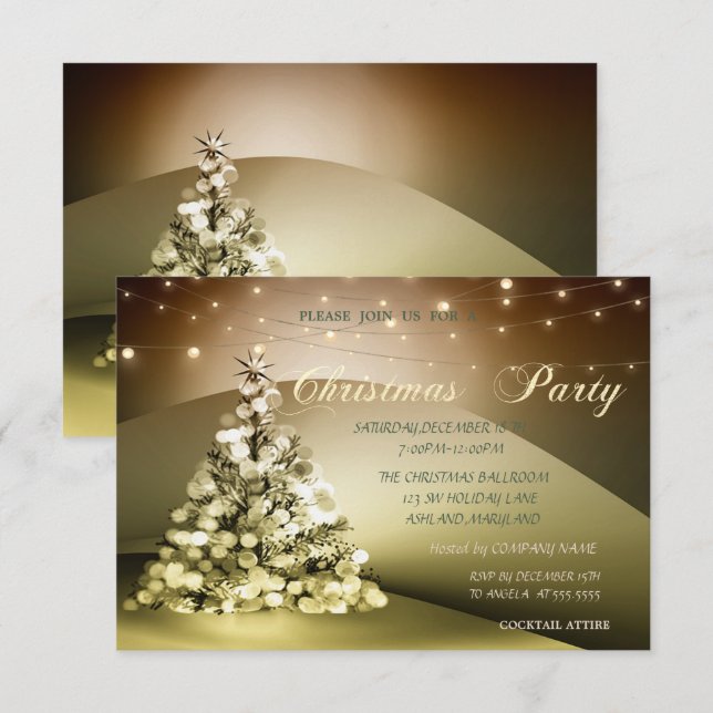 Invitation Soirée de Noël de la Elegant Christmas Tree Compan (Devant / Derrière)