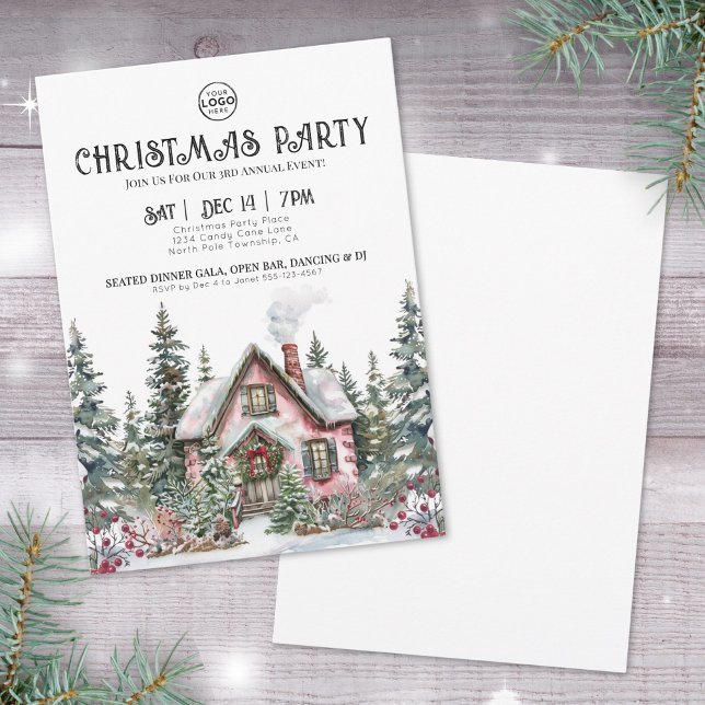Invitation Soirée de Noël de la Elegant Winter Company (Elegant Winter Company Christmas Party Invitation)