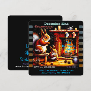 Invitation Soirée de Noël de la famille des écureuils de caca