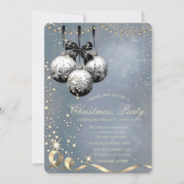 Invitation Soirée de Noël de la société Christmas Balls Spark (Devant)