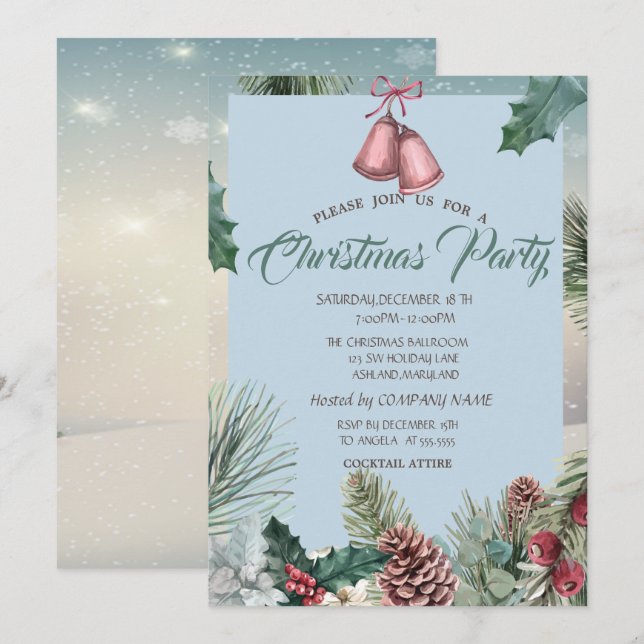 Invitation Soirée de Noël de la société des Cônes de Pin Holl (Devant / Derrière)