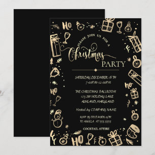Invitation Soirée de Noël de l'Elegant Gold Black Company