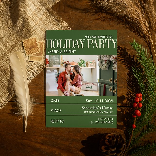 Invitation Soirée de Noël de l'Élégant magazine Green (Créateur téléchargé)
