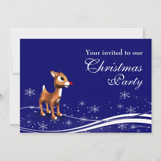 Invitation Soirée de Noël de Reindeer (Devant)