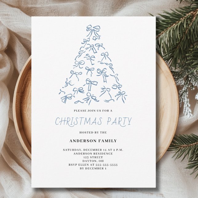 Invitation Soirée de Noël de Scribble Bow moderne (Créateur téléchargé)