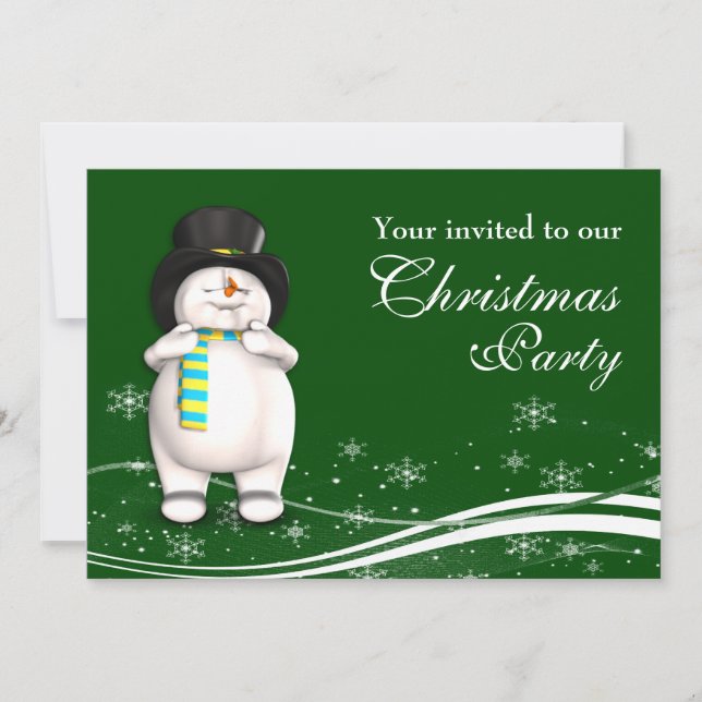 Invitation Soirée de Noël de Snowman (Devant)