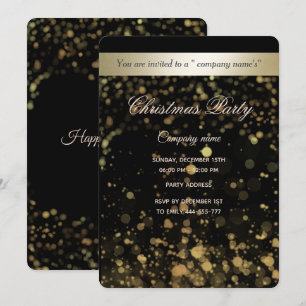 Invitation Soirée de Noël d'entreprise de luxe Gold/Black Bok