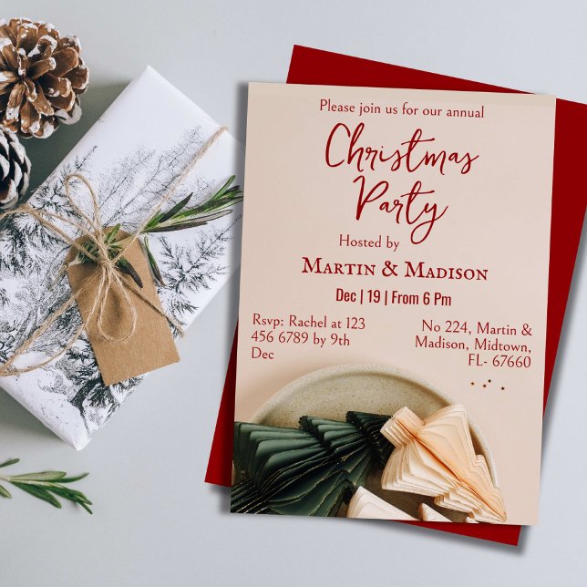 Invitation Soirée de Noël d'entreprise minimaliste (Créateur téléchargé)