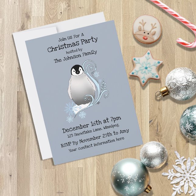 Invitation Soirée de Noël des pingouins (Créateur téléchargé)