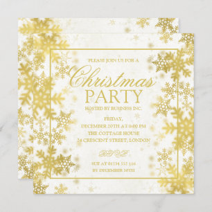 Invitation Soirée de Noël Elegant Gold Foil