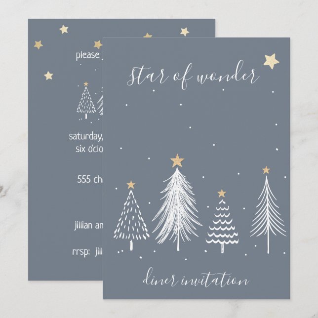 Invitation Soirée de Noël élégante (Devant / Derrière)