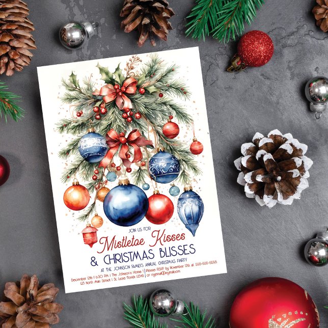 Invitation Soirée de Noël élégante de la Mistletoe (Créateur téléchargé)
