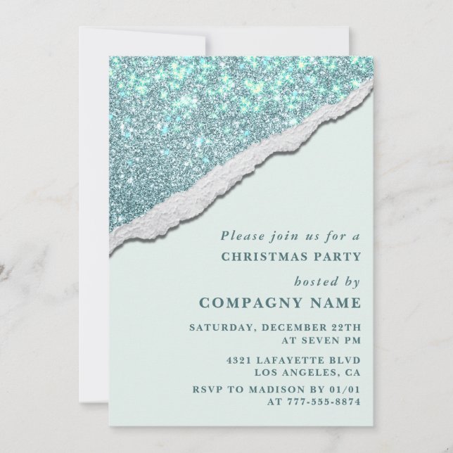 Invitation Soirée de Noël élégante de l'entreprise  Glam Glit (Devant)