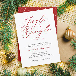 Invitation Soirée de Noël Elégante Red Jingle & Mingle