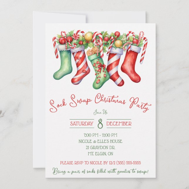 Invitation Soirée de Noël, Fête de Noël (Devant)