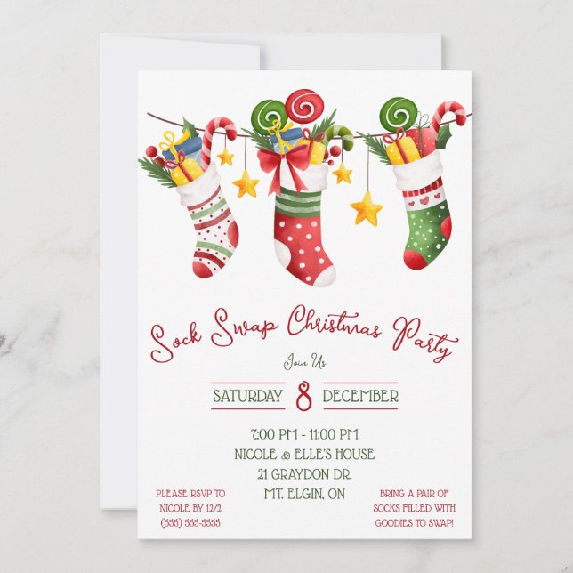 Invitation Soirée de Noël, Fête de Noël (Devant)