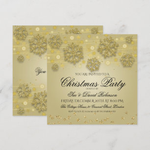 Invitation Soirée de Noël Gold