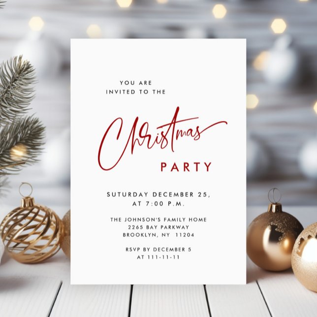 Invitation Soirée de Noël minimaliste élégante (Créateur téléchargé)